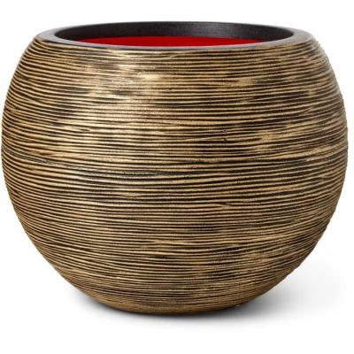 Vase boule CAPI EUROPE Noir / Or - 40 x 32 cm • RIB NL • POT DE FLEUR