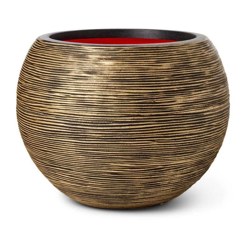 Vase boule CAPI EUROPE Noir / Or - 40 x 32 cm • RIB NL • POT DE FLEUR