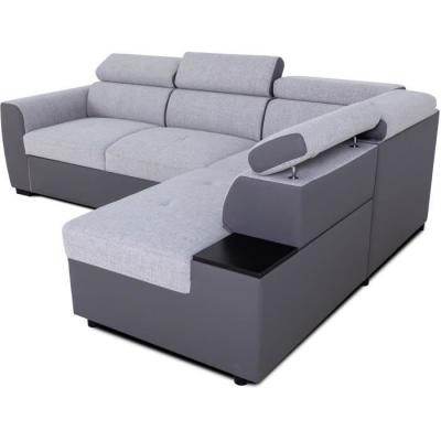 Canapé d'angle convertible réversible KELIO - Anthracite/Gris - 4/5 places