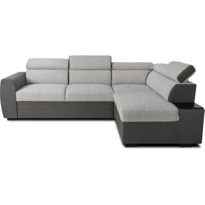 Canapé d'angle convertible réversible KELIO - 4/5 places - Anthracite/Gris