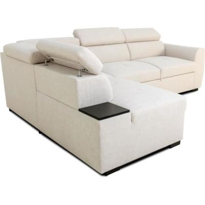 Canapé d'angle convertible réversible KELIO - Tissu Beige