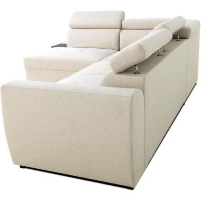 Canapé d'angle convertible réversible KELIO - Tissu Beige