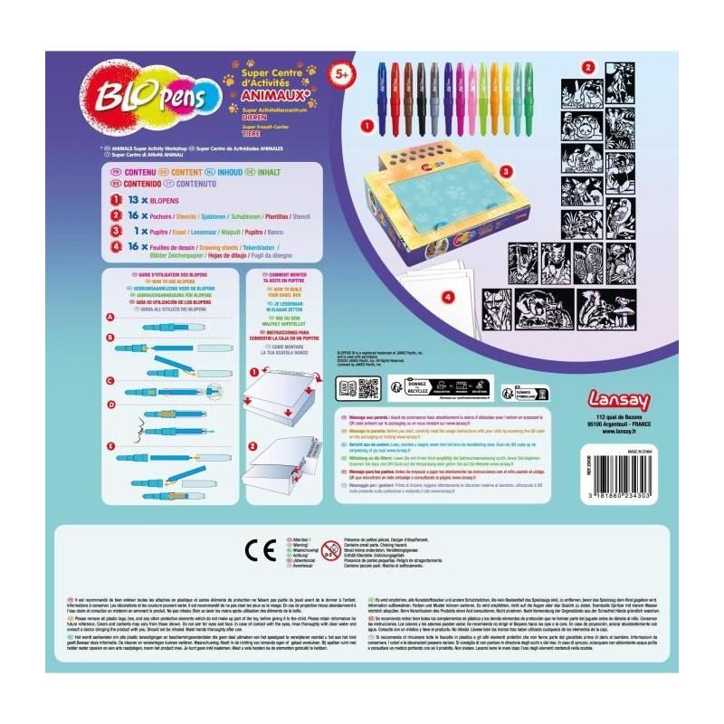 Jeu de coloriage amusant pour enfants - Blopens Animaux de LANSAY