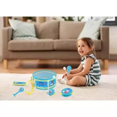 Ensemble musical Peppa Pig - 7 instruments - Rangement tambour Ensemble musical Peppa Pig - 7 instruments - Rangement tambour