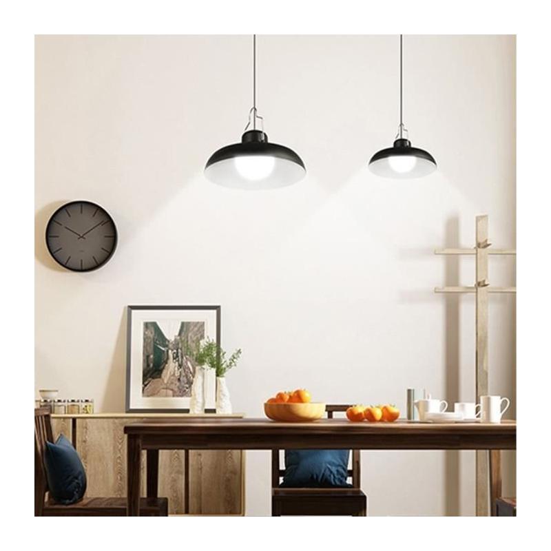 Suspensions solaires double - LUMISKY - WAREN - Ø18 cm - Noir - LED blanc froid