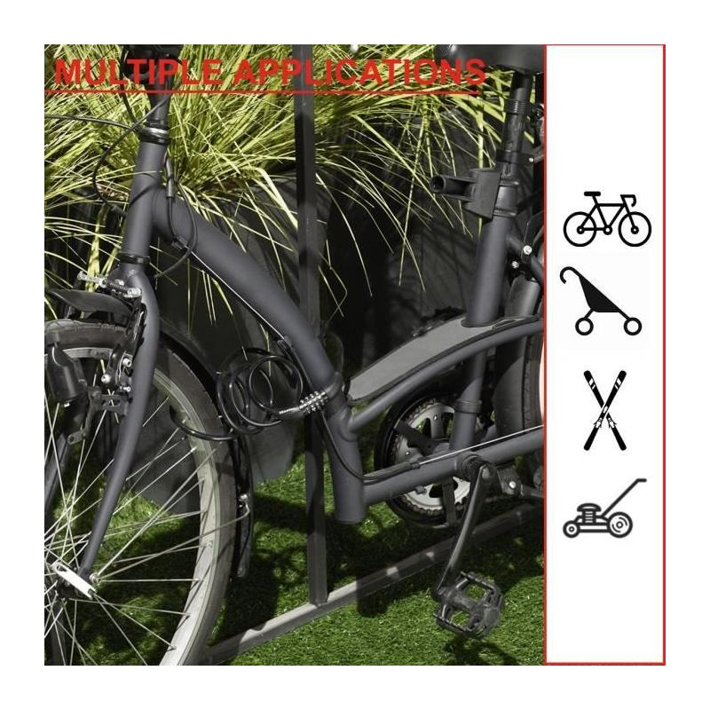 Antivol Vélo MASTER LOCK - Câble torsadé 1,8m - Combinaison programmable