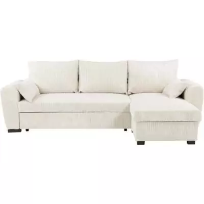 Canapé d'angle convertible réversible MAX 3 places - Tissu Lincoln Beige