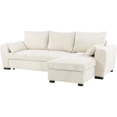 Canapé d'angle convertible réversible MAX 3 places - Tissu Lincoln Beige