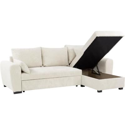 Canapé d'angle convertible réversible MAX 3 places - Tissu Lincoln Beige