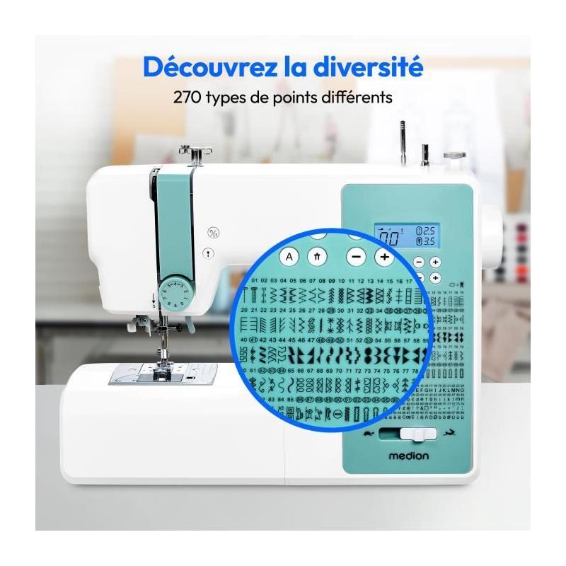 Machine à Coudre Numérique MEDION SD 36 - Turquoise