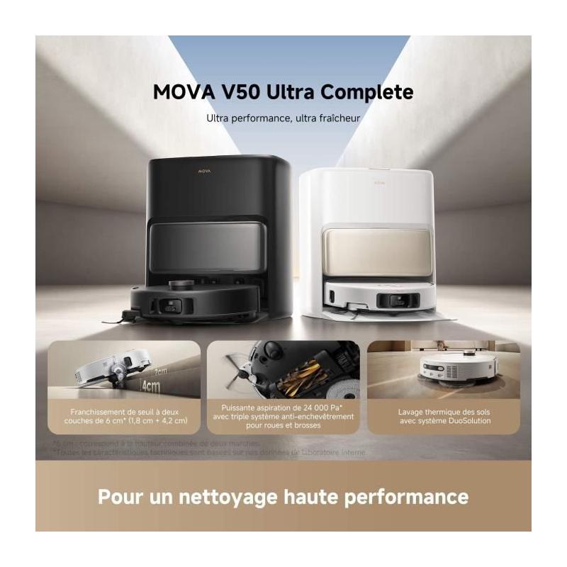 Aspirateur Robot MOVA V50 Ultra Complete: 24 000 Pa de Puissance