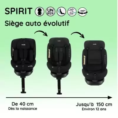 Siège auto isofix SPIRIT NANIA: évolutif 0-36 kg, 0-10 ans Siège auto isofix SPIRIT NANIA: évolutif 0-36 kg, 0-10 ans