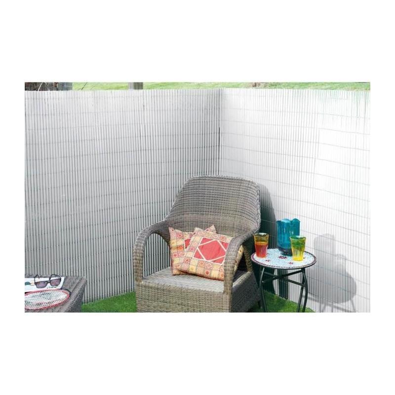 Canisse PVC double face - NATURE - 1 x 3 m - Blanc