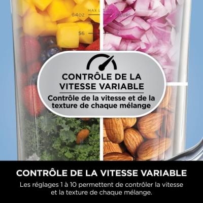 Blender professionnel haute performance Ninja Detect - Noir et argent