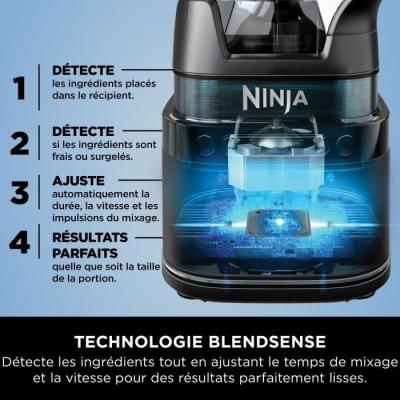 Blender professionnel haute performance Ninja Detect - Noir et argent