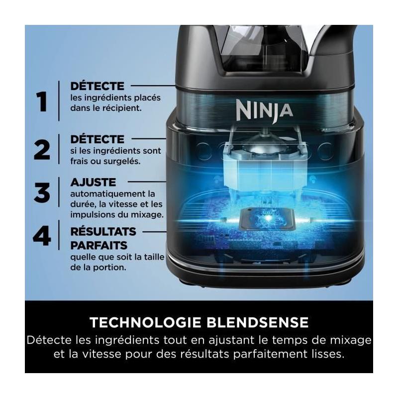 Blender professionnel haute performance Ninja Detect - Noir et argent