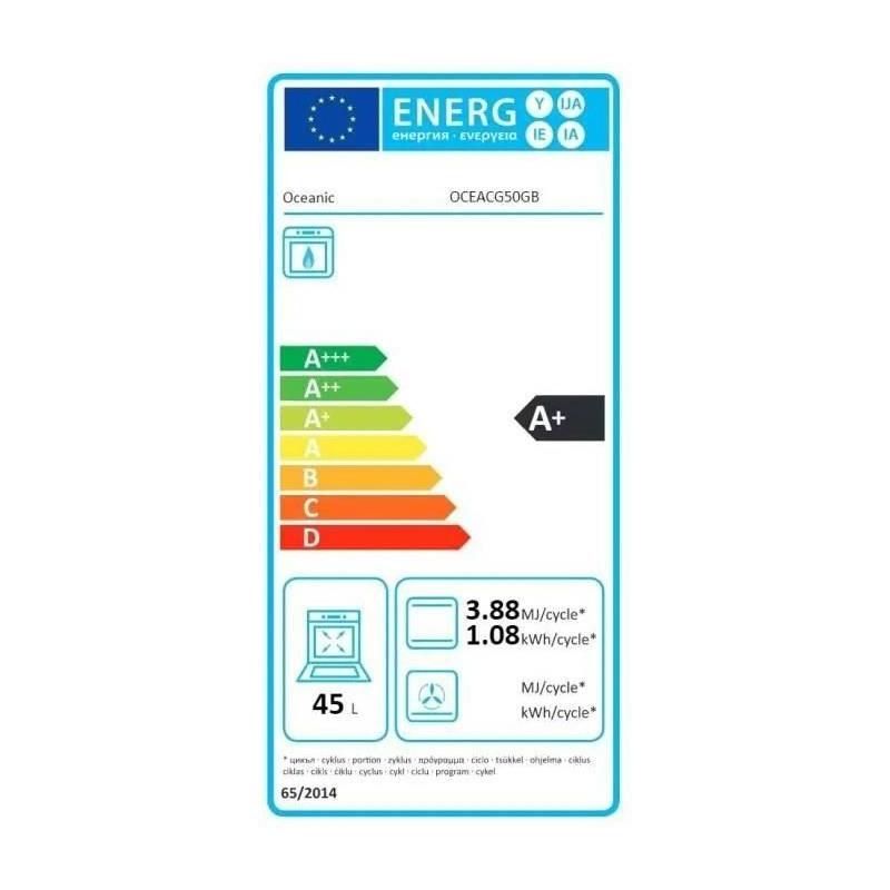 Cuisinière gaz OCEANIC OCEACG50GB - Design élégant noir