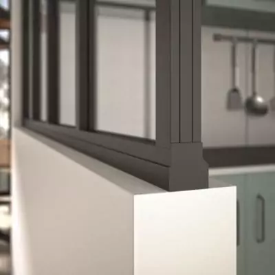 Kit verrière fixe - OPTIMUM - Aluminium - 5 carreaux - Noir