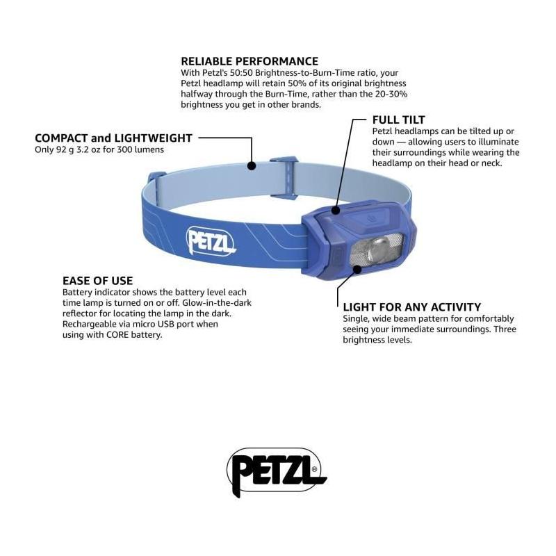 Lampe frontale Petzl Tikkina 300 lumens - Bleu