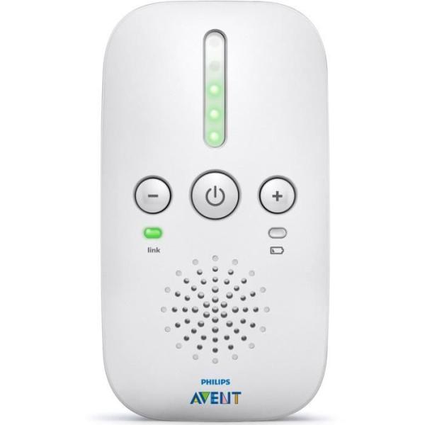 Ecoute-bébé - PHILIPS AVENT - Audio DECT - Gris/Blanc - Portée 300m - Volume réglable - Autonomie 24h