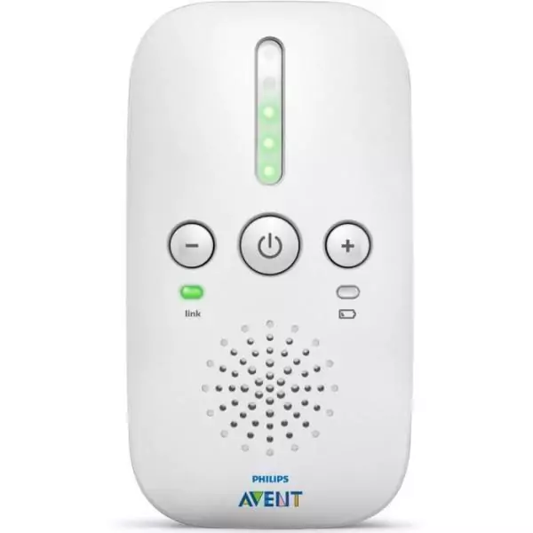 Ecoute-bébé SCD 502/26 - PHILIPS AVENT - Audio DECT - Gris/Blanc - Portée 300m - Volume réglable - Autonomie 24h