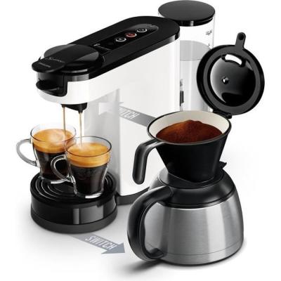 Machine à café 2 en 1 SENSEO Switch Philips HD6592/05 : filtre, dosette, verseuse isotherme