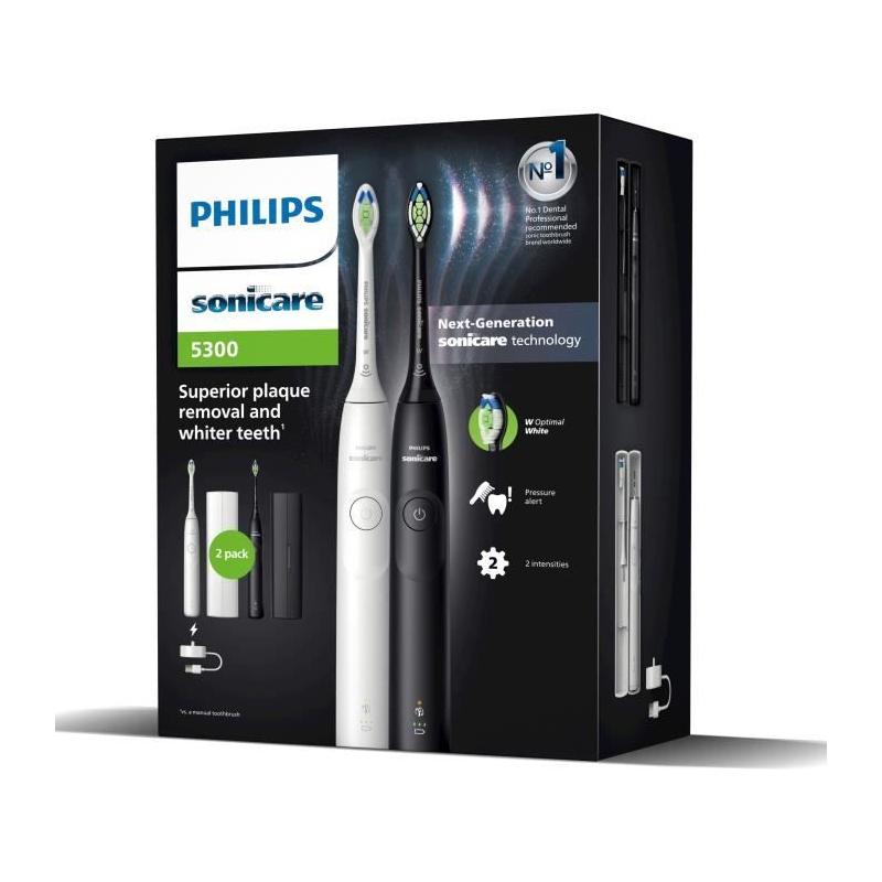 Brosse à dents électrique Philips Sonicare HX7109/01 - Serie 5300 - Blanc & Noir