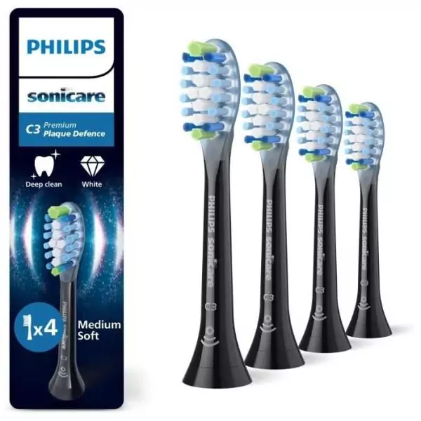 Lot de 4 tetes de brosse - PHILIPS - HX9044/88 - C3 black