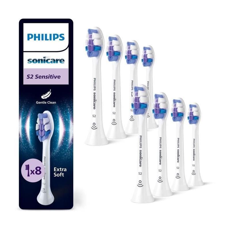 Lot de 8 têtes de brosse pour PHILIPS - HX6058/87 - S2 blanc
