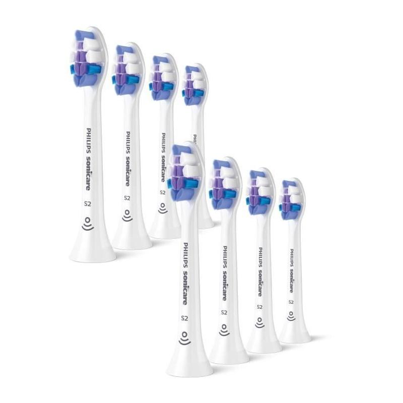 Lot de 8 têtes de brosse pour PHILIPS - HX6058/87 - S2 blanc