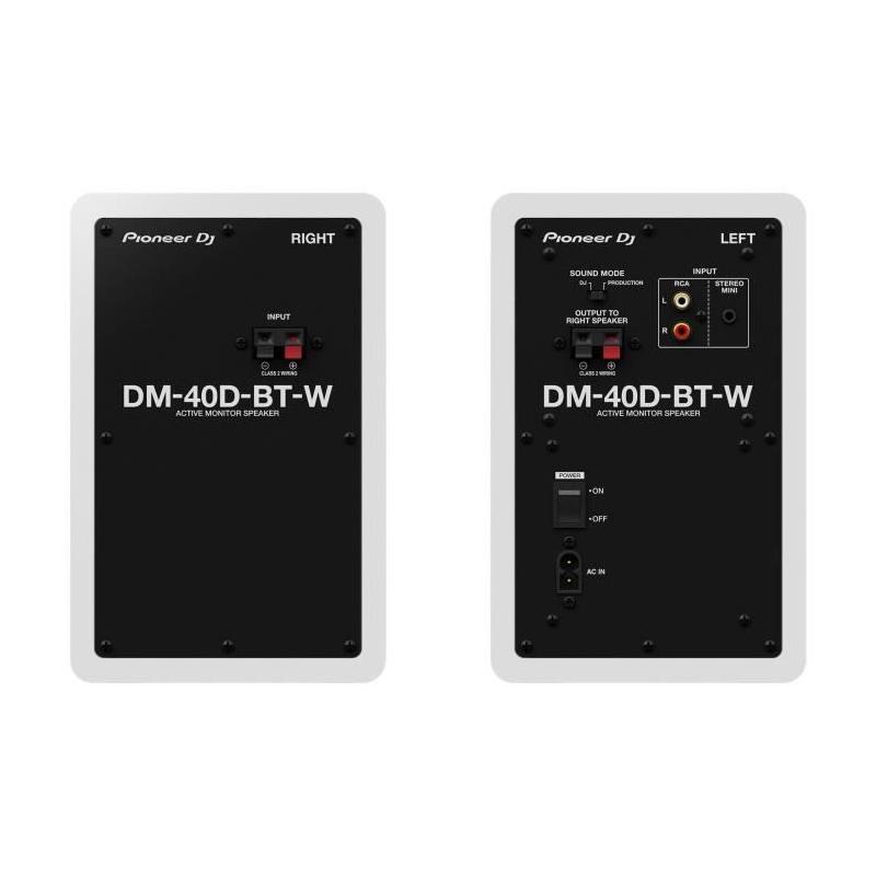 Enceintes de monitoring Pioneer DJ DM-40D-BT-W - Bluetooth - Blanc