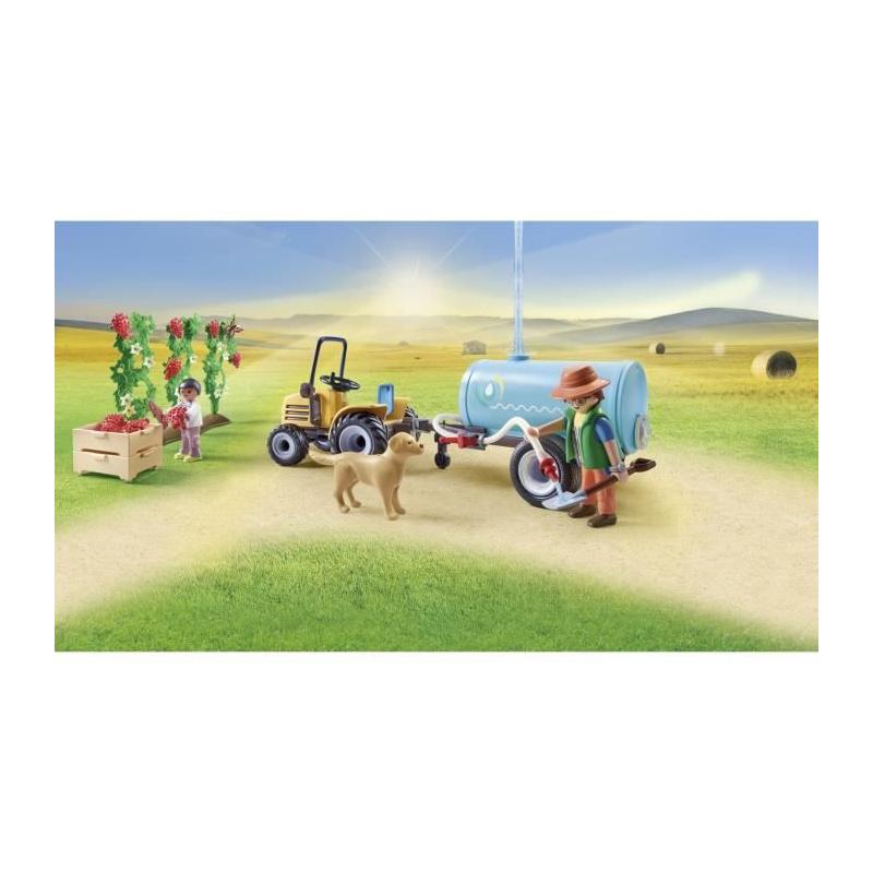 Jouet PLAYMOBIL 71442: Fermier avec tracteur et citerne, Country la vie a la ferme