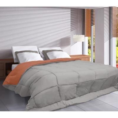 Couette Microfibre 400g/m² POYET MOTTE - Gris et Marron - 140x200 cm