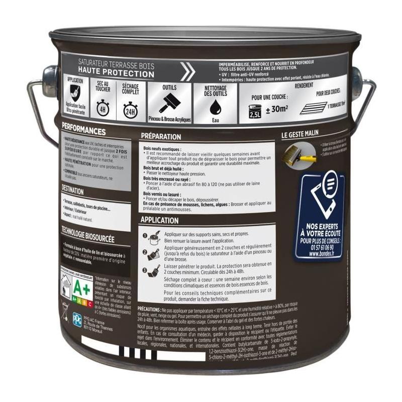 Protégez et sublimez vos meubles en bois avec le Saturateur Incolore Mat Bondex - 2,5L