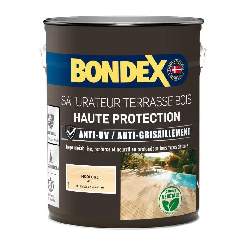 Saturateur incolore BONDEX 441368 - Mat - 5 L : Protection discrète