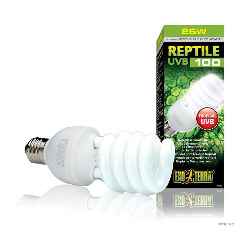 Ampoule UVB 26W Exo Terra pour terrarium tropical - Reptile UVB 100