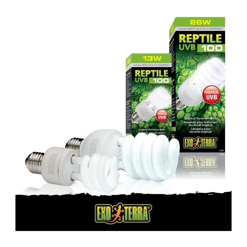 Ampoule UVB 26W Exo Terra pour terrarium tropical - Reptile UVB 100