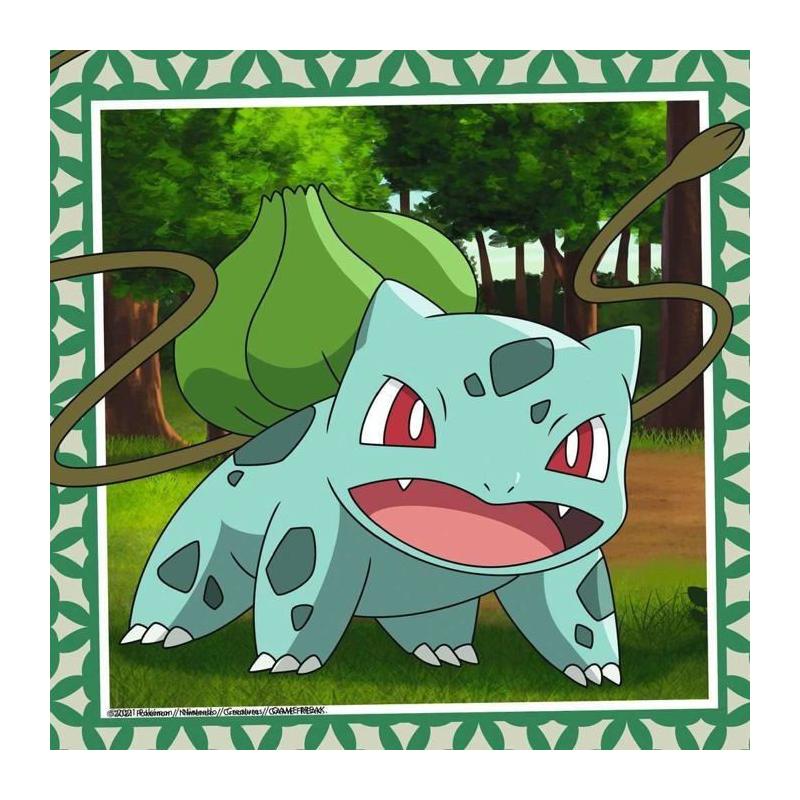Puzzle Pokémon 3x49 pièces - Salamèche, Bulbizarre et Carapuce - À partir de 5 ans