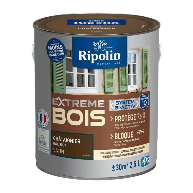 Peinture bois satinée RIPOLIN Châtaignier 2,5 L - Effets décoratifs