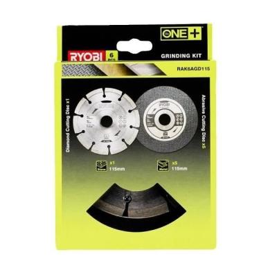 Ensemble RYOBI 6 disques meuleuse 115 mm - Diamant et tronçonner