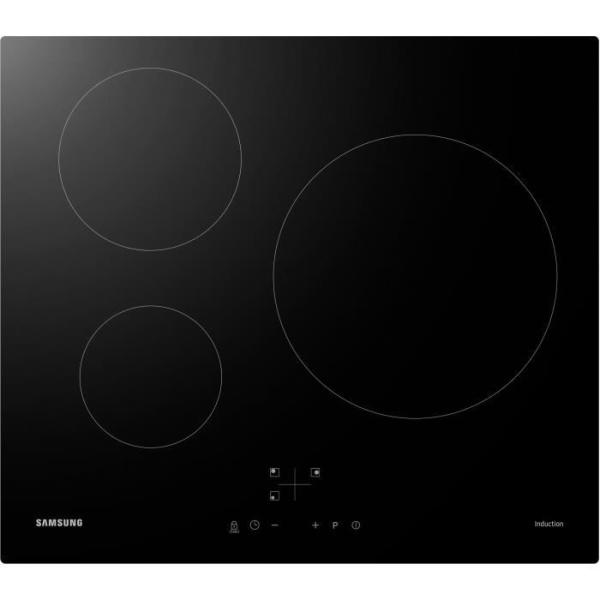 Plaque de cuisson induction - SAMSUNG - 3 zones - L59 x P57 cm - NZ63M3NM1BB/UR - 7200 W - Revetement verre - Noir