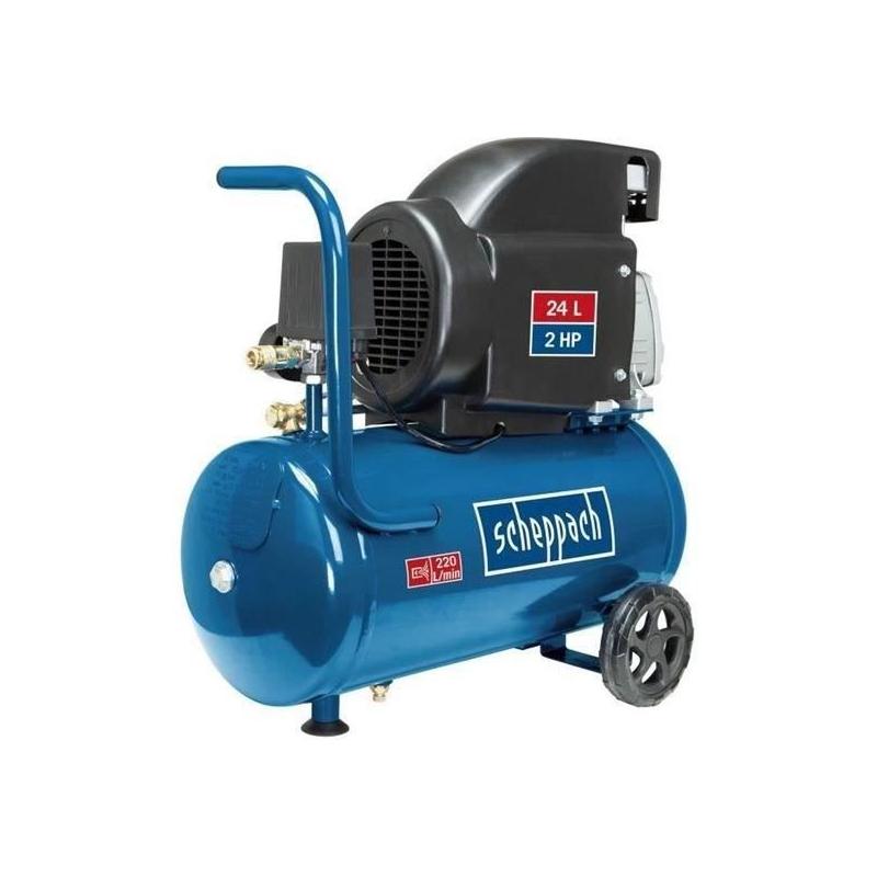 Compresseur d'air horizontal Scheppach HC26 - 24L: puissant et polyvalent