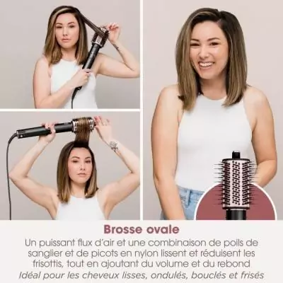 Séchoir & styliseur 2 en 1 - SHARK FLEXSTYLE - 3 accessoires - Noir et rose gold