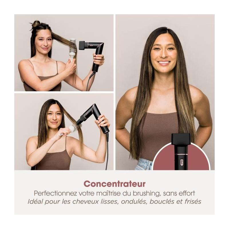 Séchoir & styliseur 2 en 1 - SHARK FLEXSTYLE - 3 accessoires - Noir et rose gold