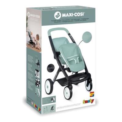 Poussette jumeaux Smoby Maxi-Cosi : sauge, pour enfants dès 3 ans