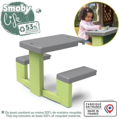 Table de Pique-Nique Smoby Life - Pour Maison Smoby - 2 Bancs