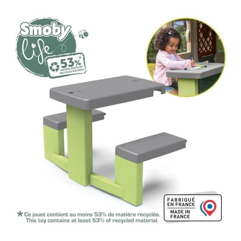 Table de Pique-Nique Smoby Life - Pour Maison Smoby - 2 Bancs