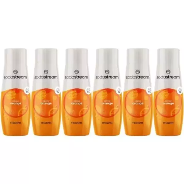 Concentrés SODASTREAM - Lot de 6 concentrés Orange - Jusqu'a 54L de boissons - 440 ml