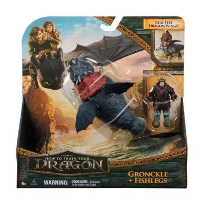 Figurine miniature Dragon et Viking 25 cm: SPIN MASTER PACK GRONK