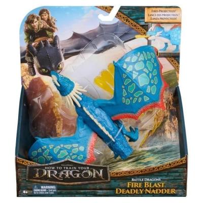 How to train your dragon Dreamworks Dragons - Figurine Dragon Tempête À Fonctions 25 Cm - Figurine Articulée Tempête Avec 3